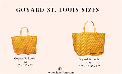 goyard st louis pm dimensions|goyard artois size comparison.